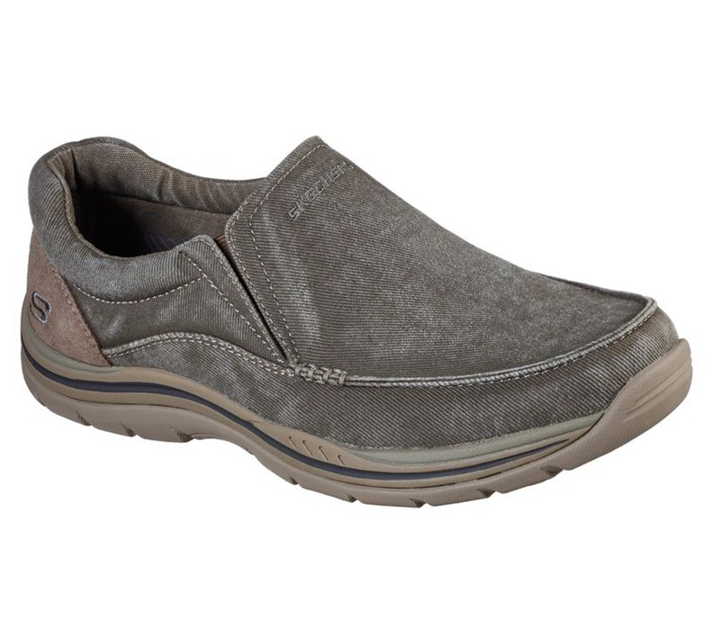 Skechers Relaxed Fit: Expected - Avillo - Mens Slip On Shoes Khaki [AU-YX9643]